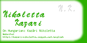 nikoletta kazari business card