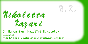 nikoletta kazari business card